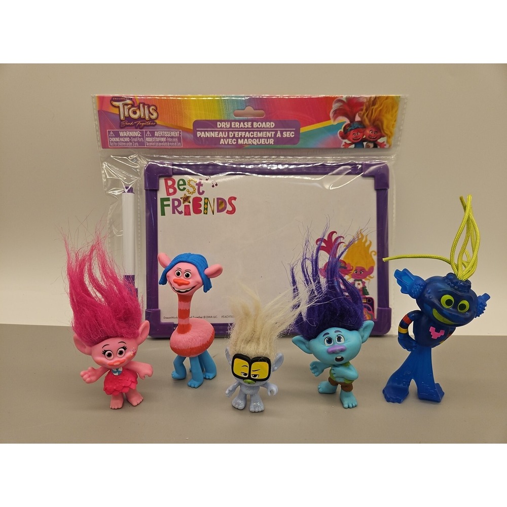 DreamWorks Trolls Figures & Trolls Dry Erase Board Unopened Lot Of 6